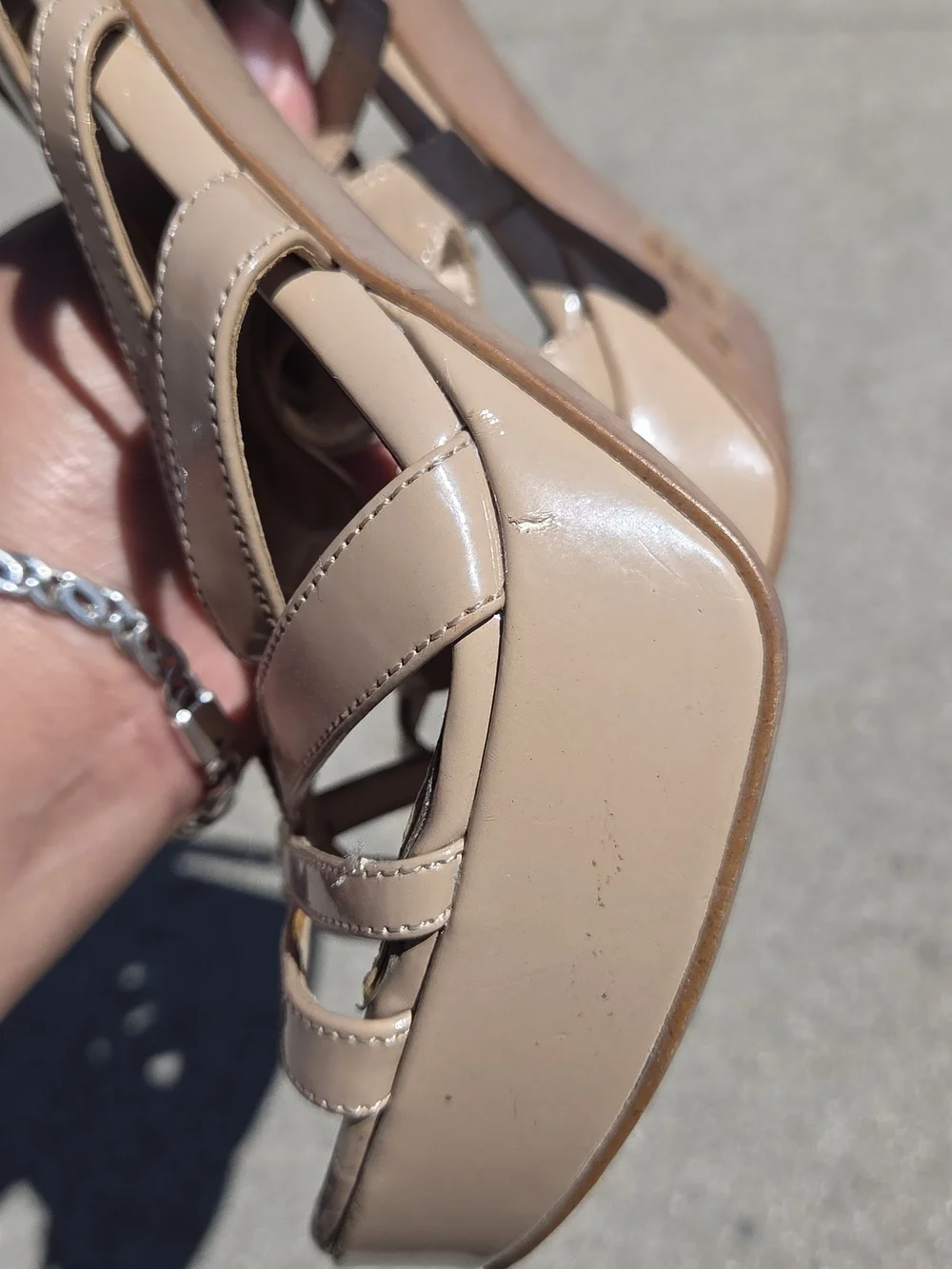 Jessica Simpson Beige Strappy Platform Heels